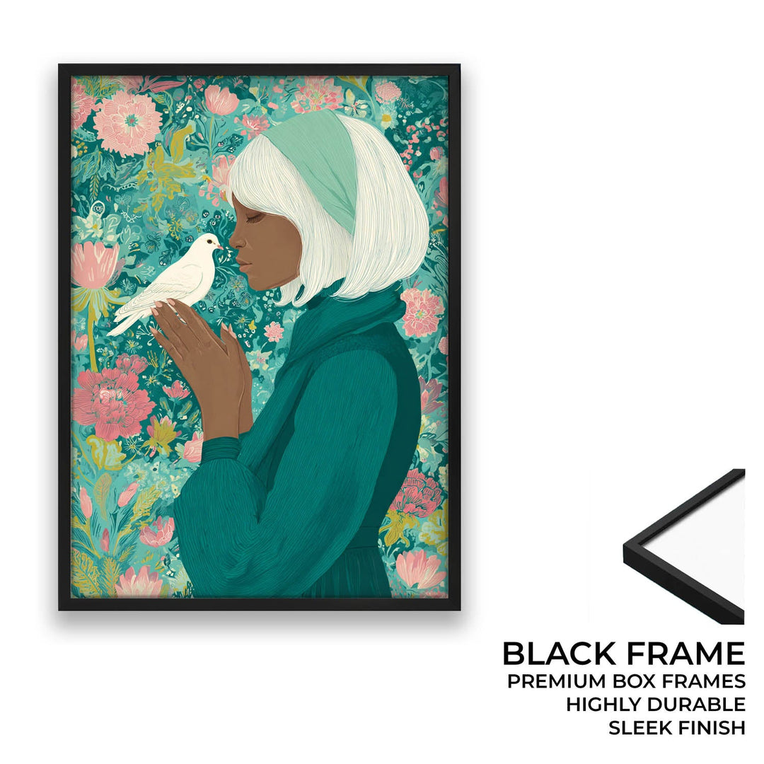 Woman with White Bird