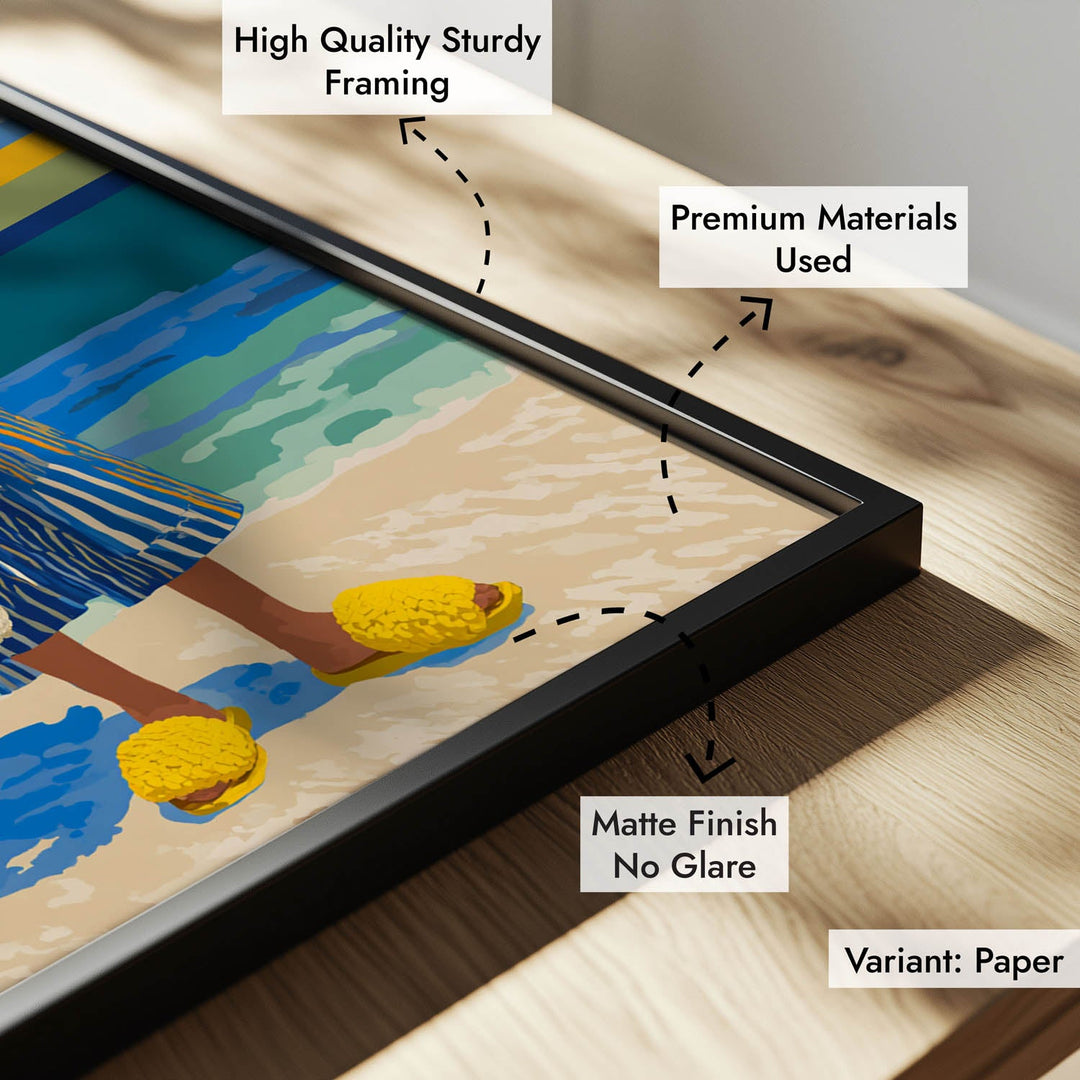 Woman with Woven Bag At Beach