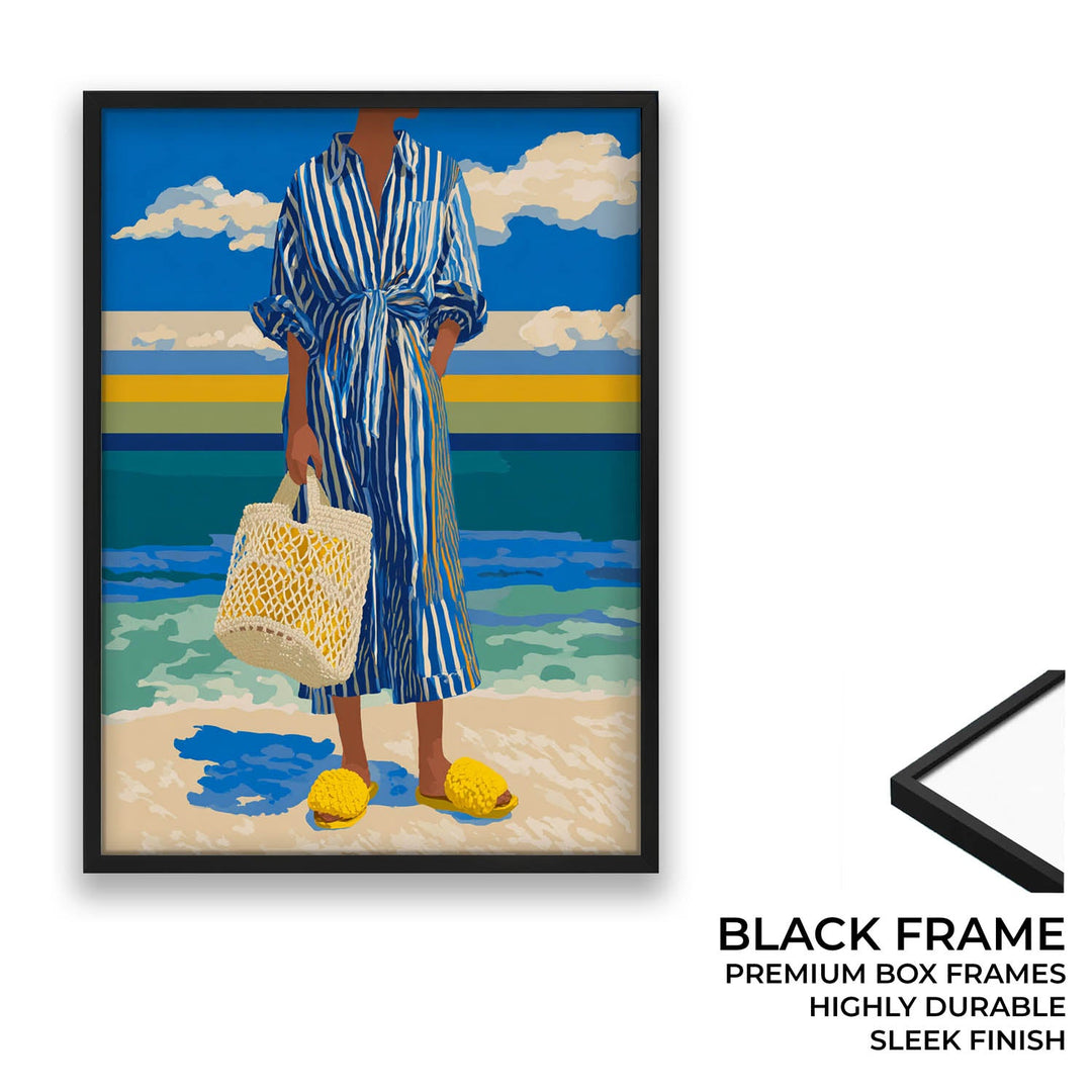 Woman with Woven Bag At Beach