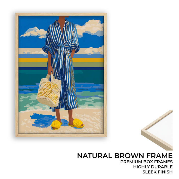 Woman with Woven Bag At Beach