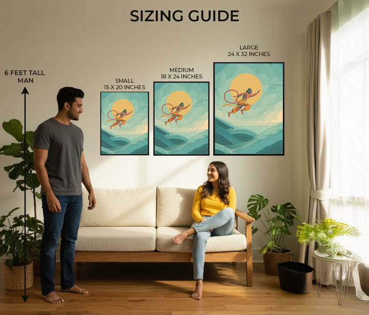 Mighty Hanuman Painting – Ocean Crossing Wall Art
