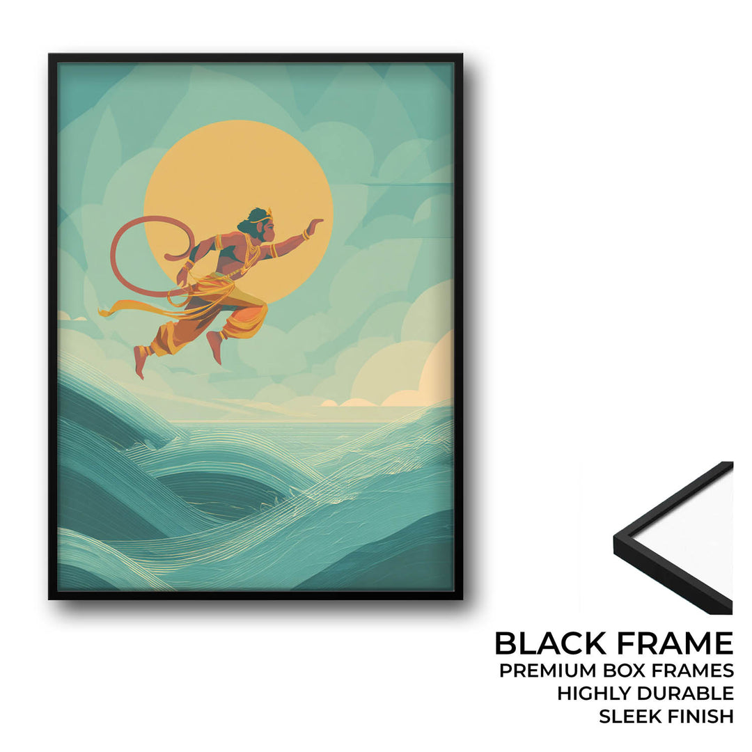 Mighty Hanuman Painting – Ocean Crossing Wall Art