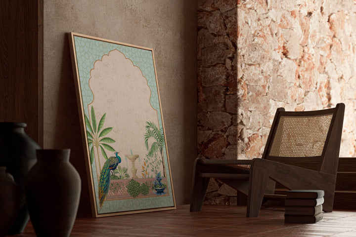 peacock-in-garden-mughal-art