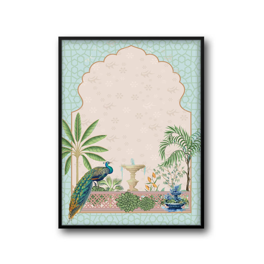 peacock-in-garden-mughal-art