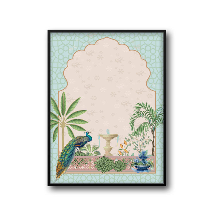 peacock-in-garden-mughal-art