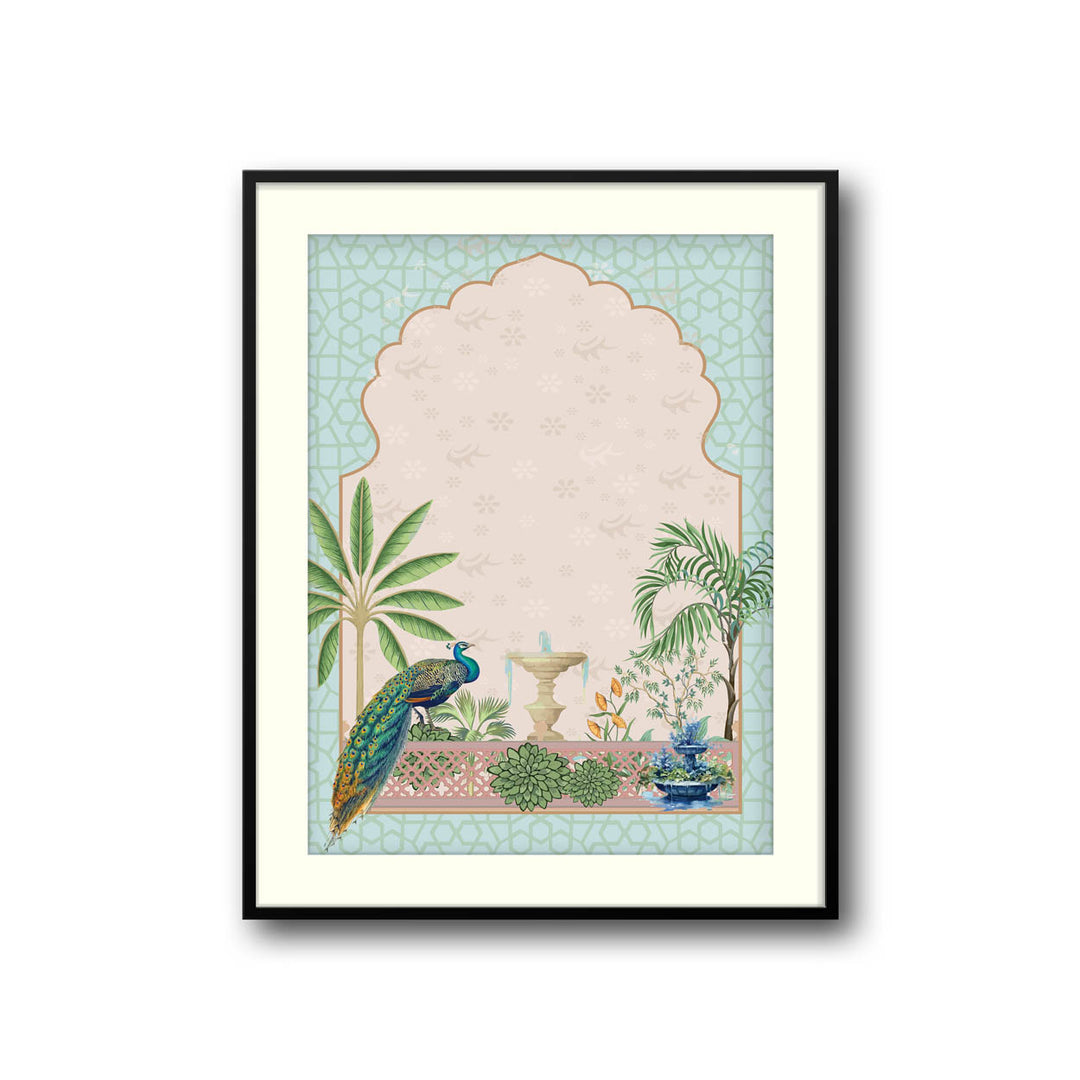 peacock-in-garden-mughal-art