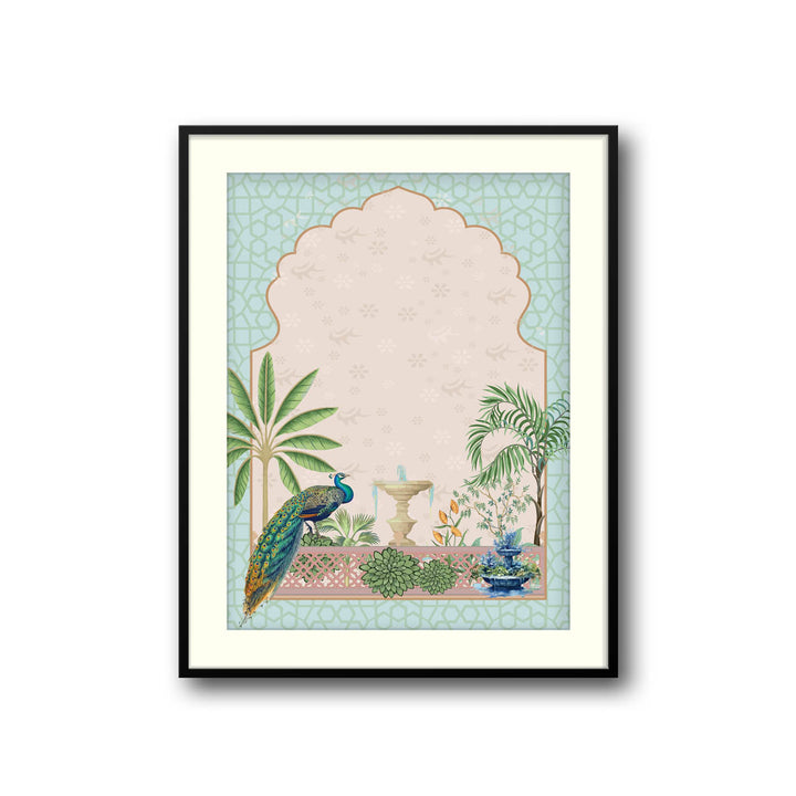 peacock-in-garden-mughal-art