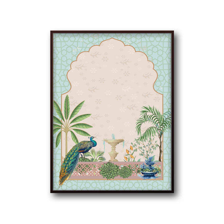 peacock-in-garden-mughal-art