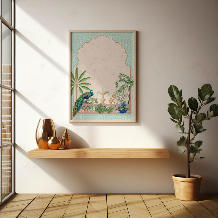 peacock-in-garden-mughal-art