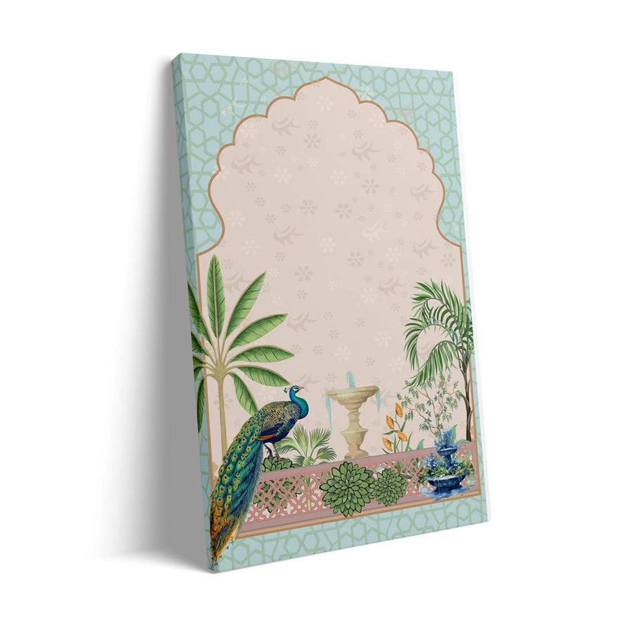 peacock-in-garden-mughal-art