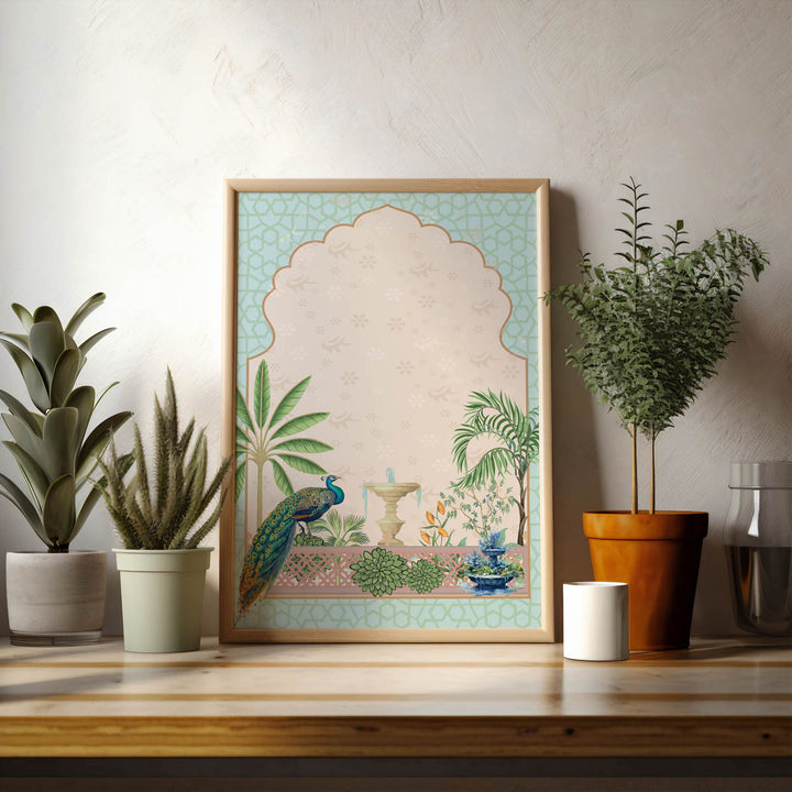 peacock-in-garden-mughal-art
