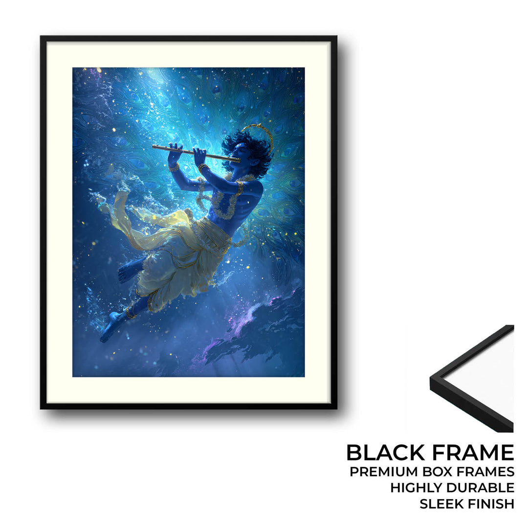 Mystic Krishna Painting – Flute Wall Art