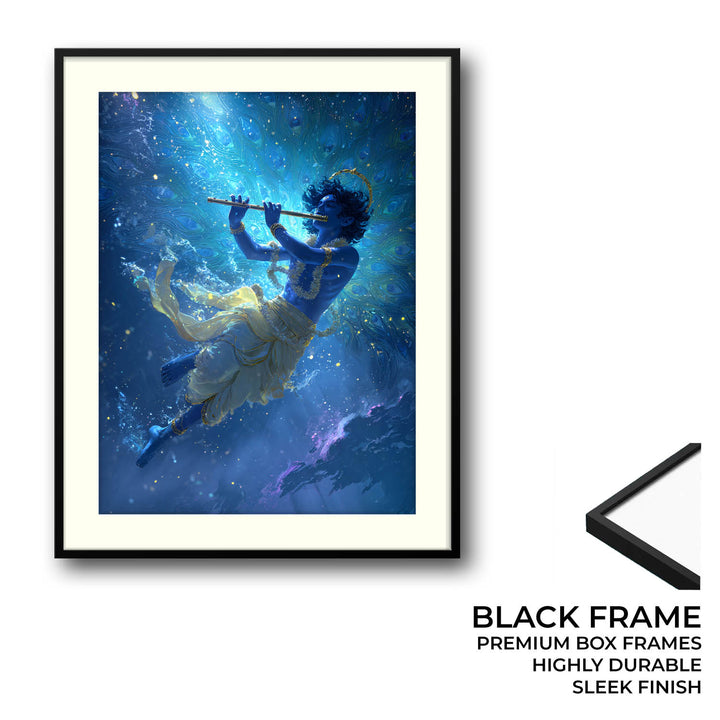 Mystic Krishna Painting – Flute Wall Art