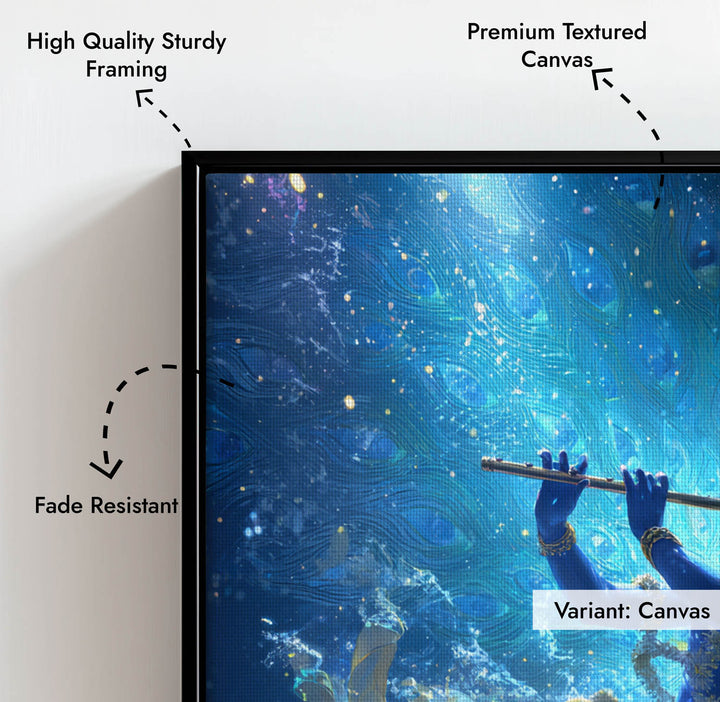 Mystic Krishna Painting – Flute Wall Art