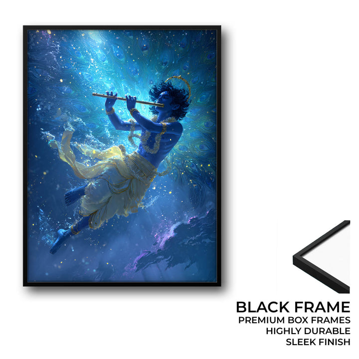 Mystic Krishna Painting – Flute Wall Art