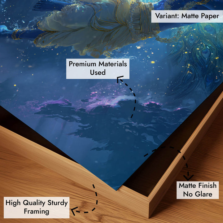 Mystic Krishna Painting – Flute Wall Art