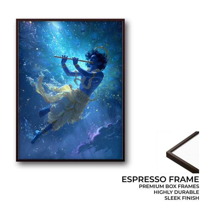 Mystic Krishna Painting – Flute Wall Art