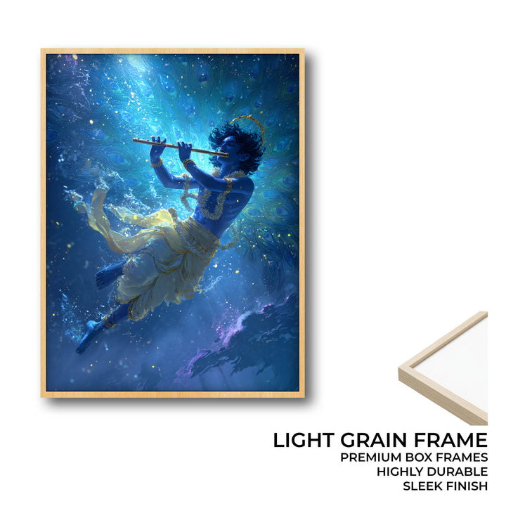 Mystic Krishna Painting – Flute Wall Art
