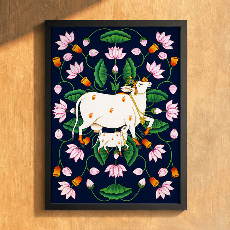 Gau Mata Pichwai wall art print