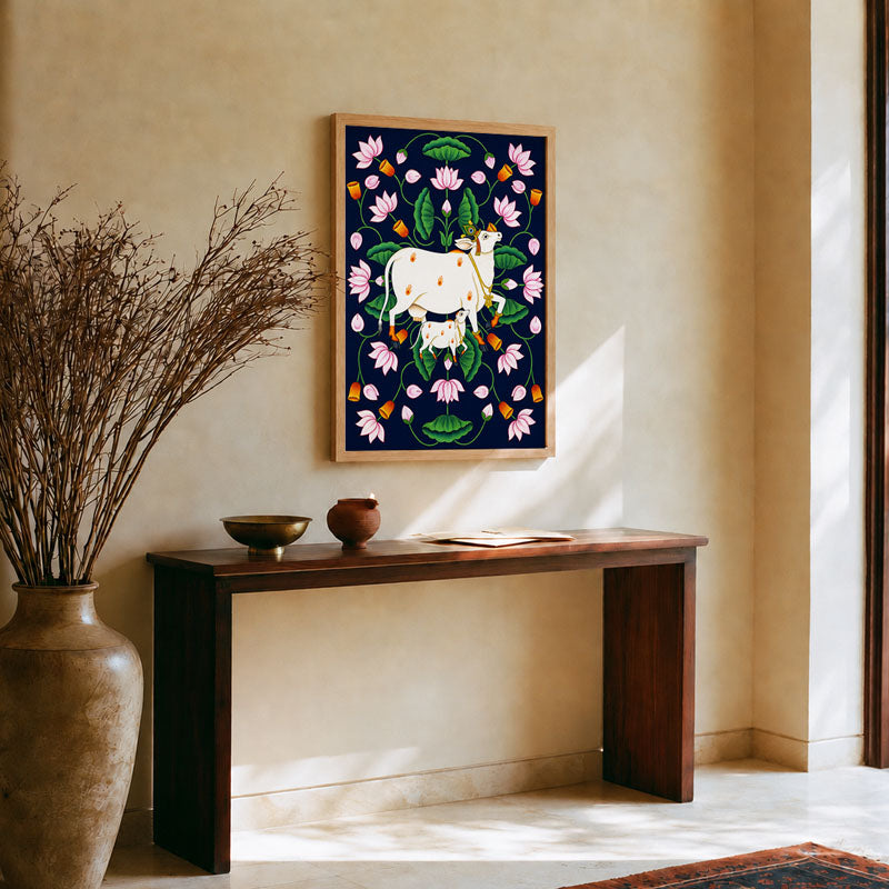 Gau Mata Pichwai wall art print
