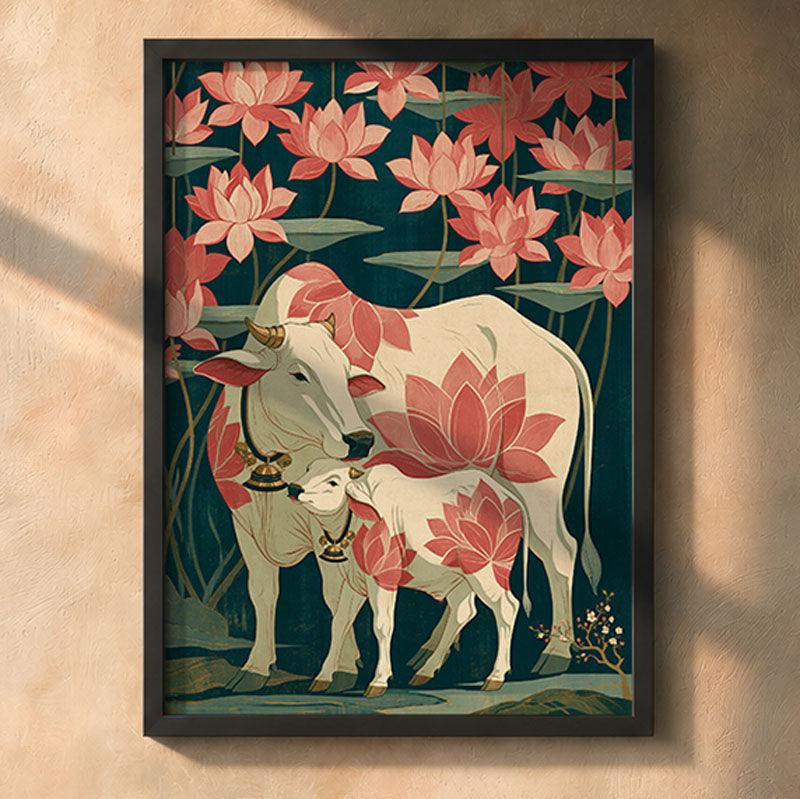 Gokul Bloom Pichwai wall art print