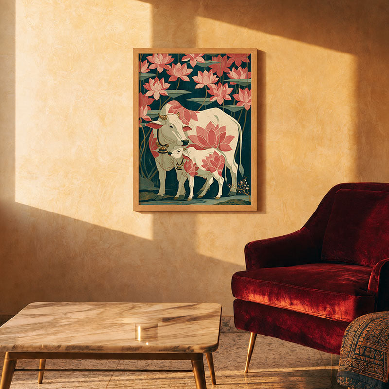 Gokul Bloom Pichwai wall art print