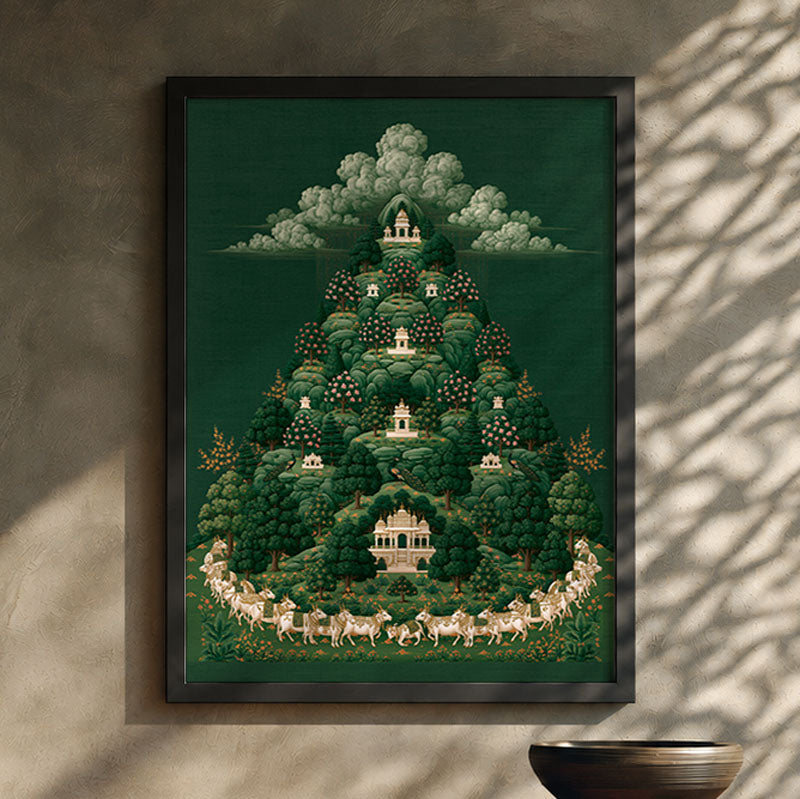 Govardhan Parvat Pichwai wall art print