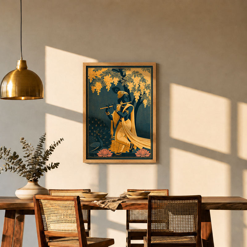 Krishna’s Grove Pichwai wall art print