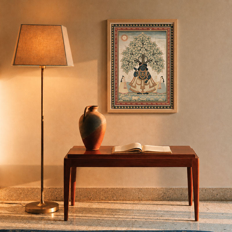 Krishna’s Kadamba Pichwai wall art print