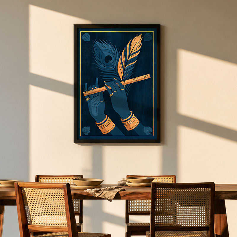 Krishna’s Murli Pichwai wall art print