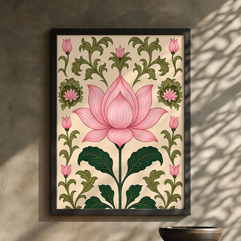 Lotus Aangan Pichwai wall art print