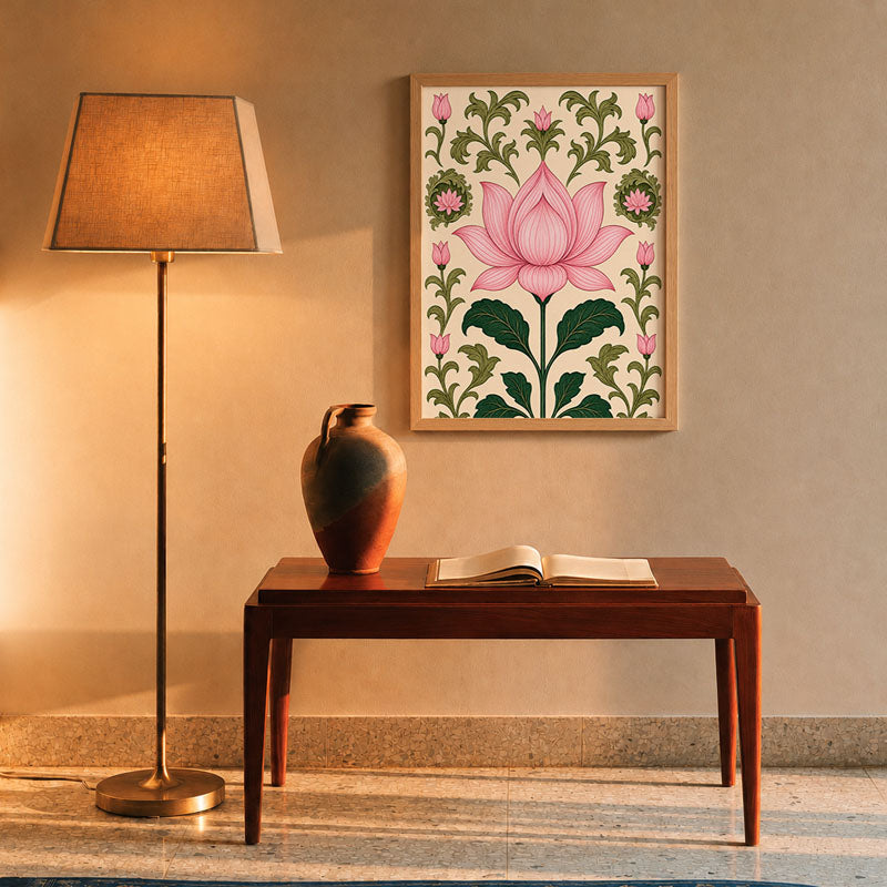 Lotus Aangan Pichwai wall art print