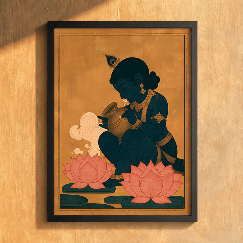 Makhan Chor Pichwai wall art print