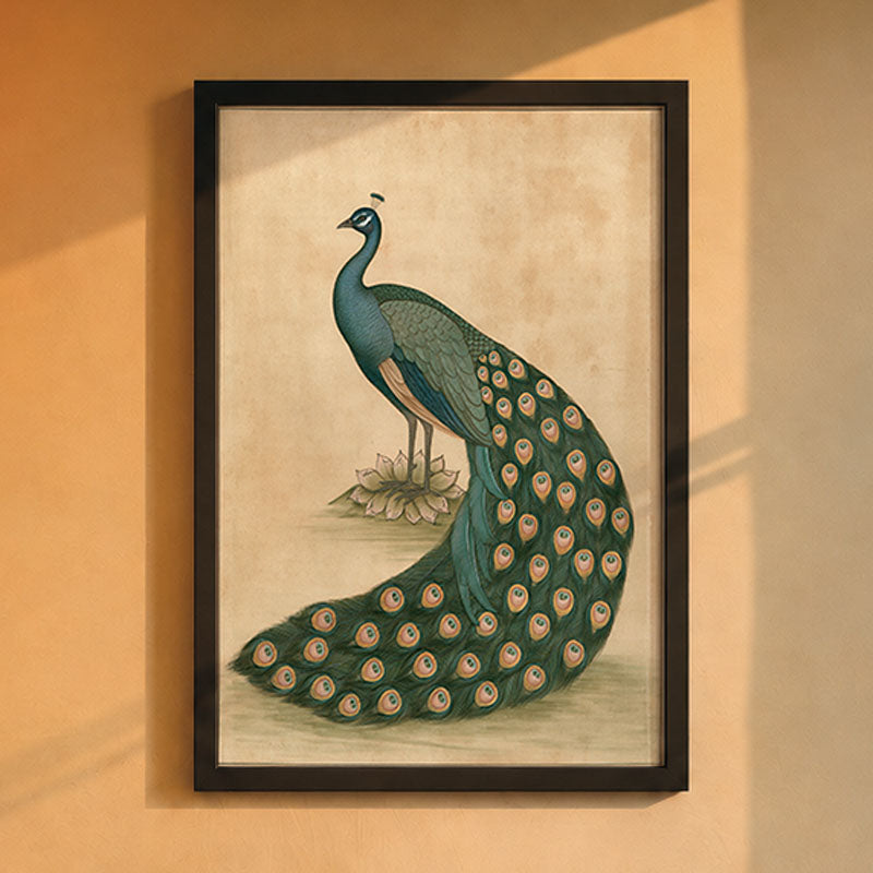 Mor Pankh Pichwai wall art print