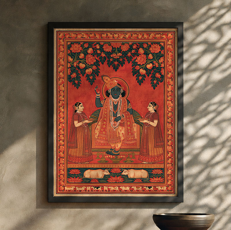 Shrinathji Darbar Pichwai wall art print