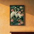 Two Cranes in a Lotus Pond