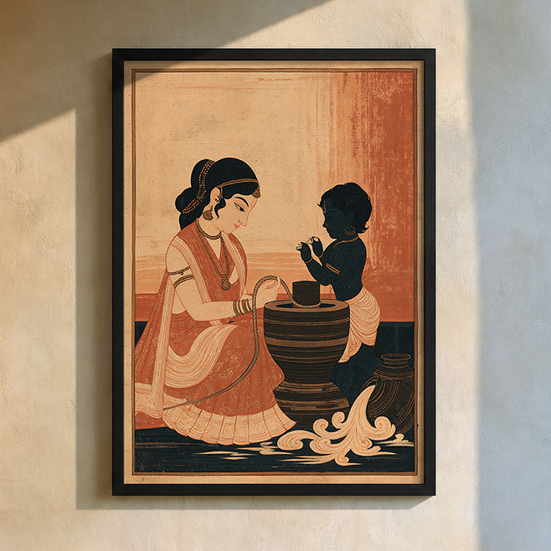 Yashoda and Kanha Pichwai wall art print