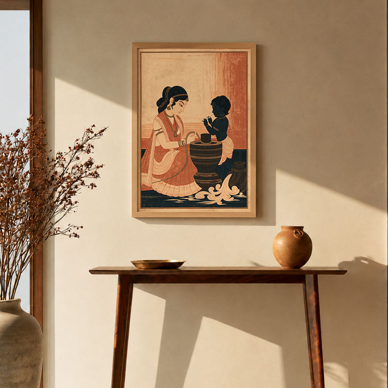 Yashoda and Kanha Pichwai wall art print