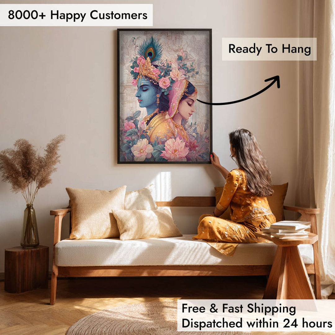Radha Krishna Divine Painting – Vastu Wall Art