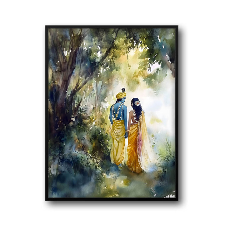 Radha & Krishna in Forest  - Vastu Painting