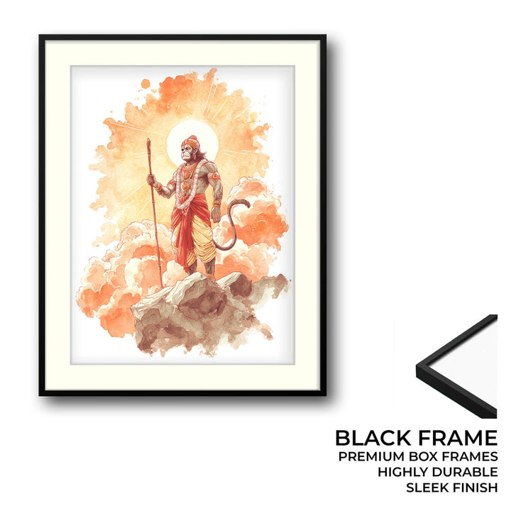 Radiant Hanuman Painting – Bajrangbali Wall Art