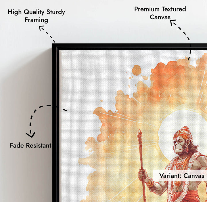 Radiant Hanuman Painting – Bajrangbali Wall Art