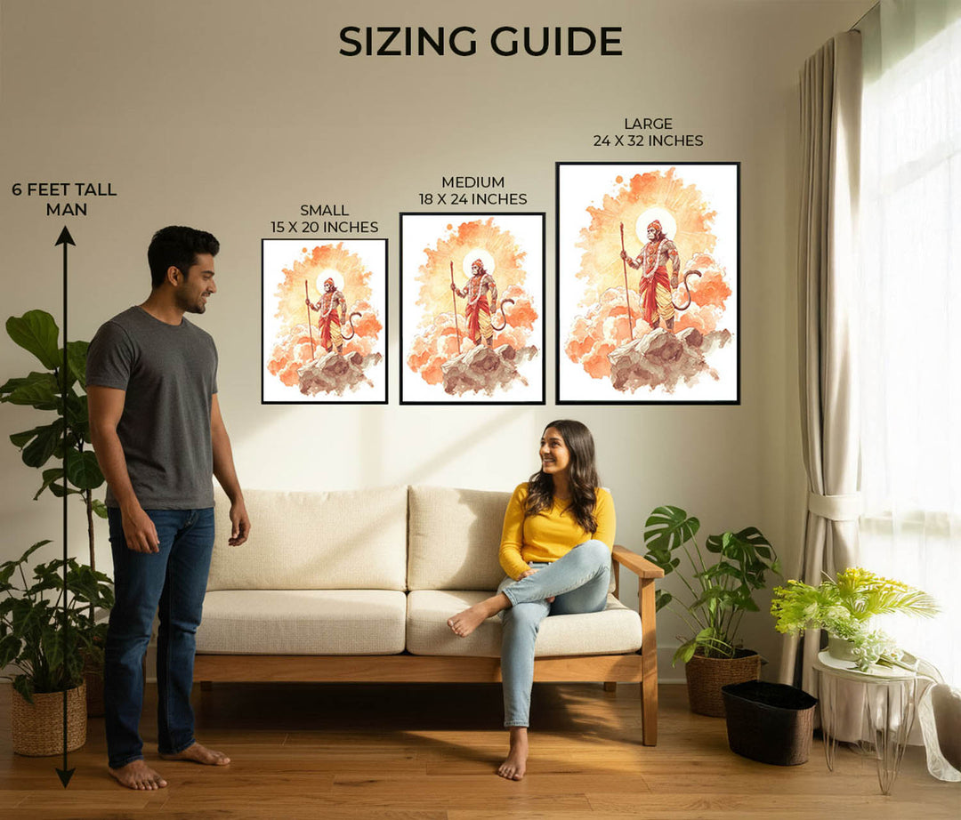 Radiant Hanuman Painting – Bajrangbali Wall Art