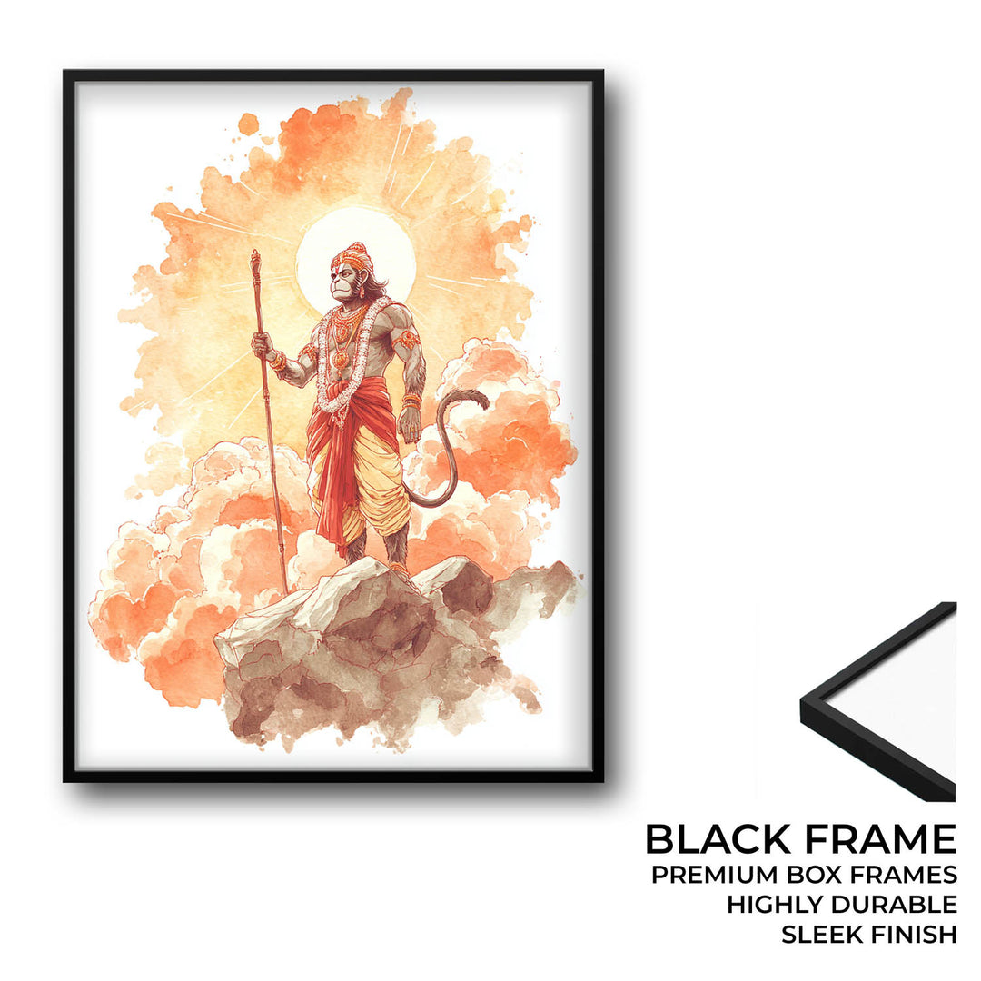 Radiant Hanuman Painting – Bajrangbali Wall Art