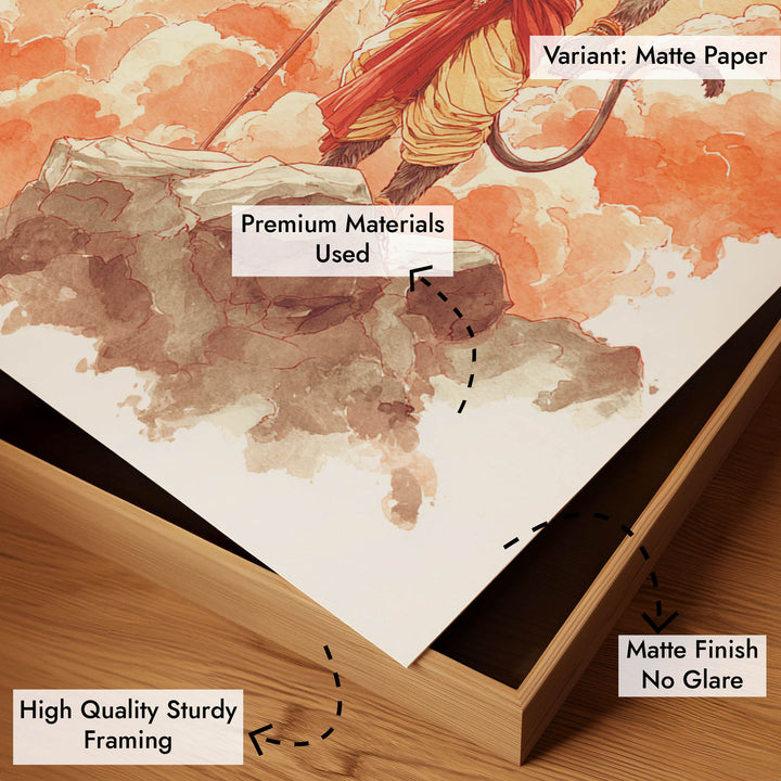 Radiant Hanuman Painting – Bajrangbali Wall Art