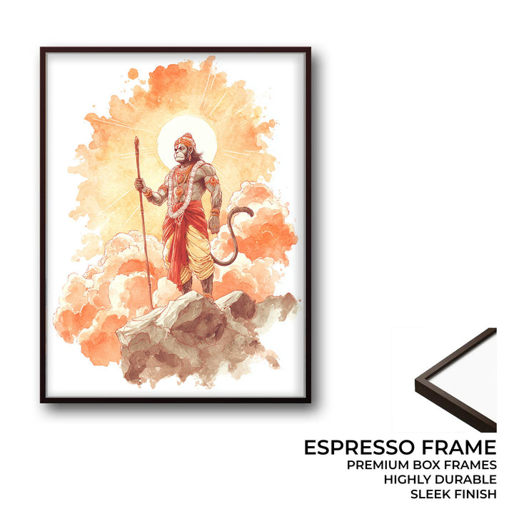 Radiant Hanuman Painting – Bajrangbali Wall Art