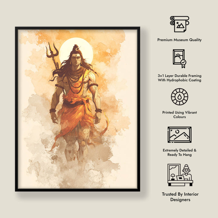 Radiant Shiv Painting – Mahadev Wall Art