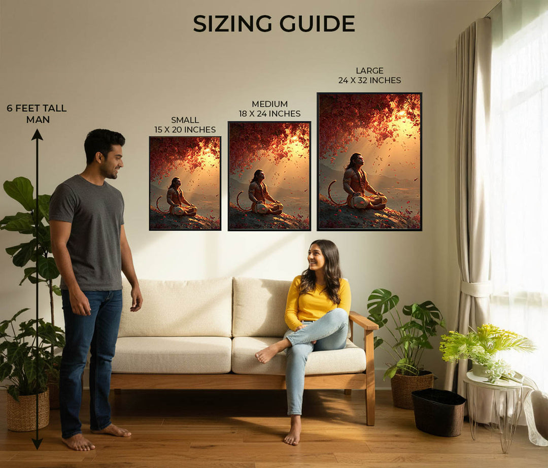 Sankat Mochan Hanuman Meditation Painting – Vastu Wall Art