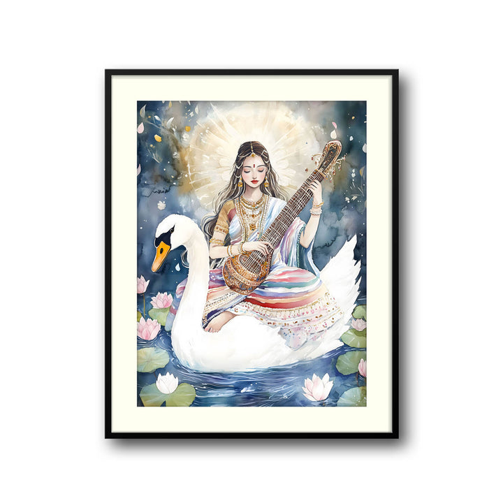 saraswati-maa-with-swan-vastu-painting