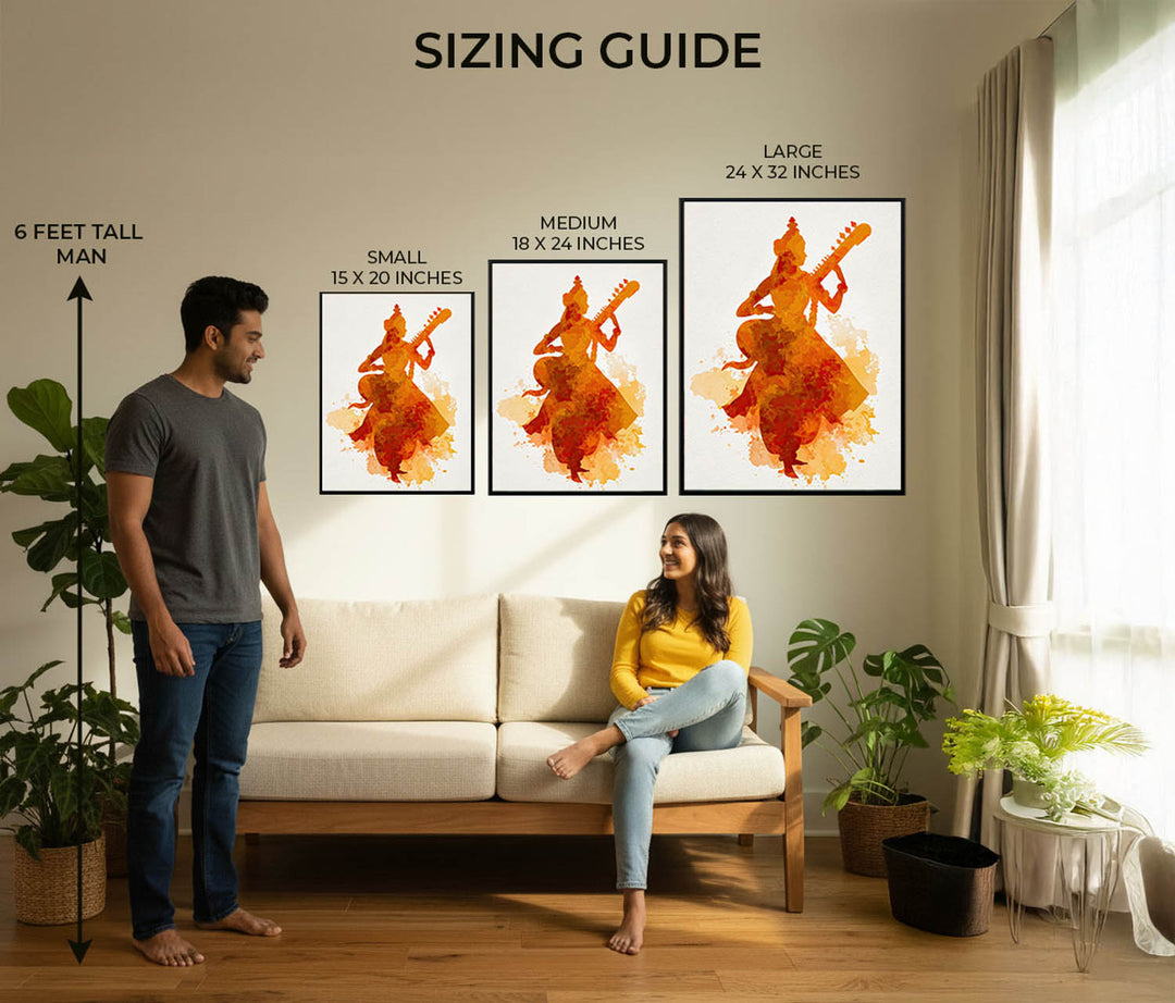 Saraswati Painting – Goddess of Knowledge Wall Art